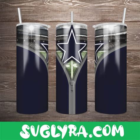 Dallas Cowboys Zipper Tumbler Wrap, 20oz Skinny Straight, Football Tumbler Wrap Png Instant ...