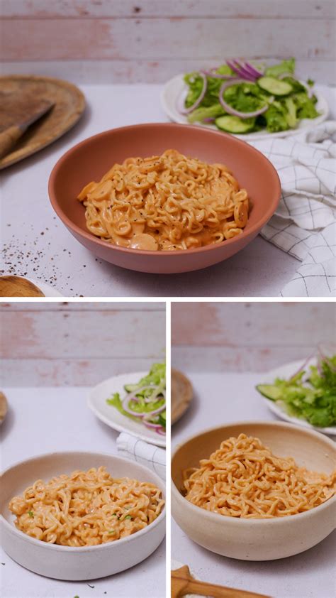 Creamy 2 Minute Noodles Served 3 Ways