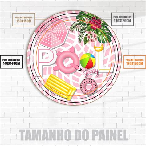 Painel Sublimado Redondo Cm Veste F Cil Pool Party Elo