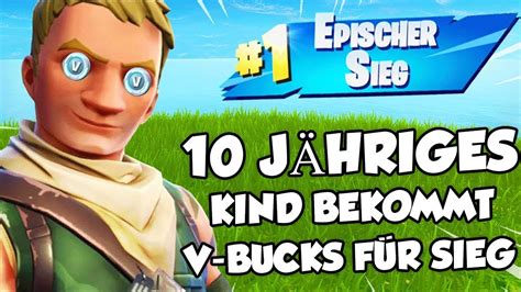 10 Jähriges Kind Bekommt V Bucks Für Epischen Sieg In Fortnite Youtube