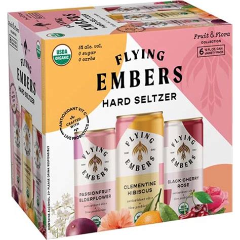 Flying Embers Tropical Hops Hard Kombucha Variety Pack 12 Fl Oz