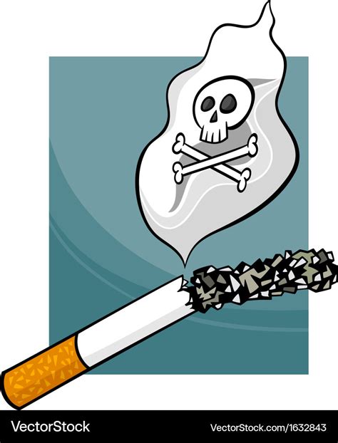 Smoking harms cartoon Royalty Free Vector Image