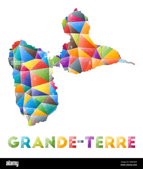 Grande Terre Colorful Low Poly Island Shape Multicolor Geometric