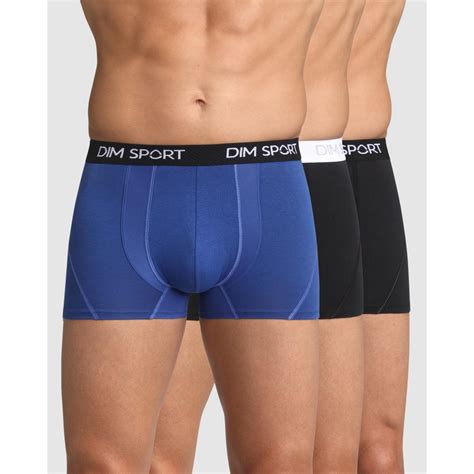 Lot De Boxers Maintien Fort Coton Stretch Noirs Dim Suisses