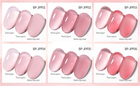 BORN PRETTY Vernis Semi Permanent Transparent Rose 10ml 6 Couleurs