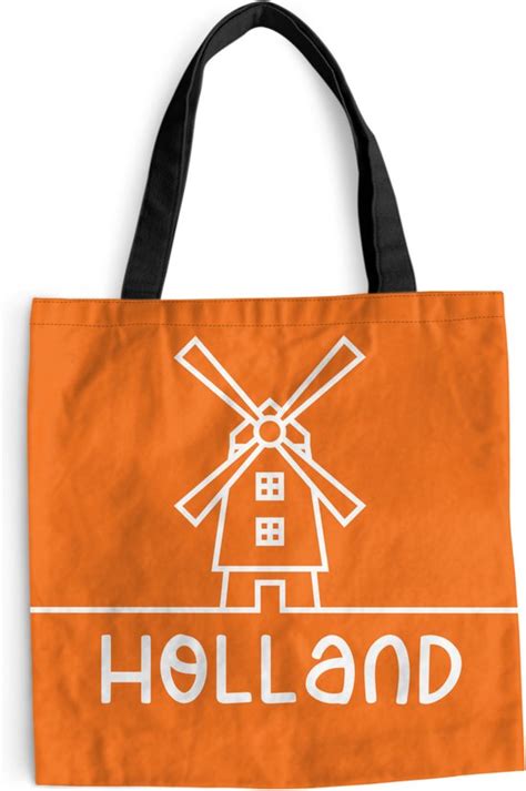 Schoudertas Strandtas Shopper Holland Molen Oranje 45x45 Cm