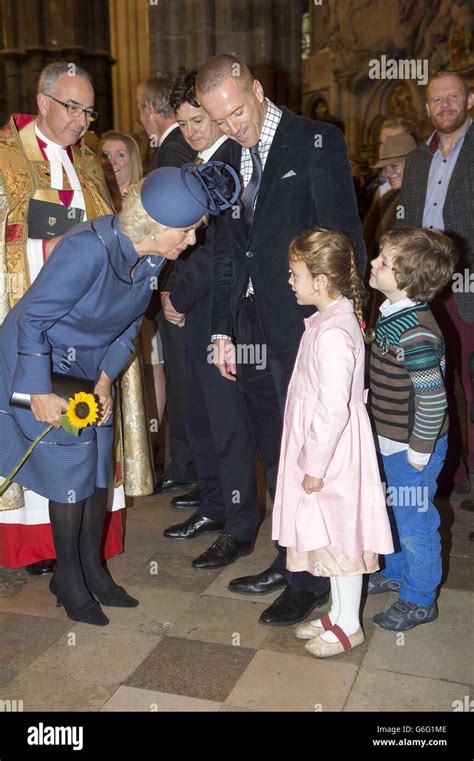 The Duchess of Cornwall with actor Damian Lewis and his children Manon ...