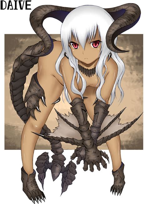 Rule 34 Bent Over Black Diablos Claws Daive Dark Skin Diablos Highres Horns Jewelry Long Hair