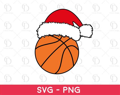 Christmas Basketball Santa Hat Svg Basketball Santa Shirt Png Etsy