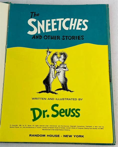 Sold Price 1961 The Sneetches And Other Stories By Dr Seuss