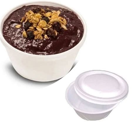 Pote Térmico Cumbuca De Isopor Caldos Sopas Açai Tampa 300ml 100