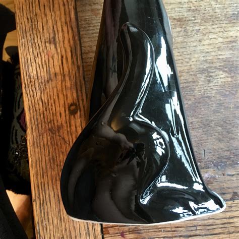 Retro 1950s Kitsch Long Neck Black Cat Vase Atomic Era Etsy