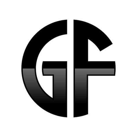 El logotipo inicial de GF en forma de círculo Vector Premium