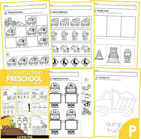 Construction Preschool Worksheets And Activities No Prep