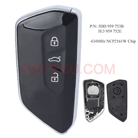 Original Smart Remote Key 3 Button 434MHz NCP2161W Chip For Volkswagen