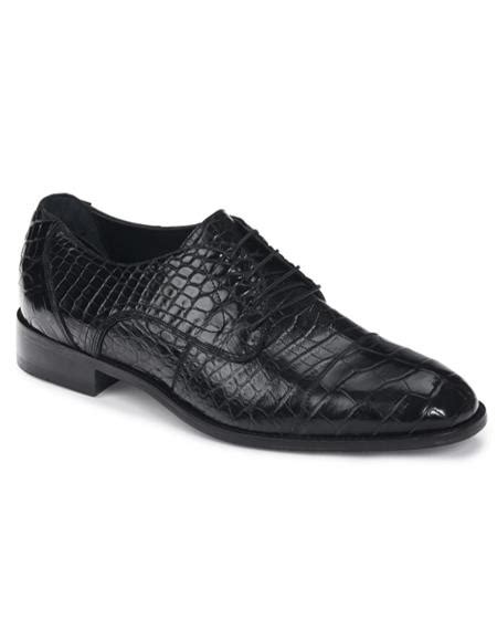 Mauri Alligator Shoes Exotic Skin Black Shoes