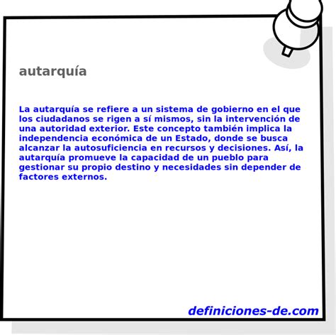 Significado de «autarquía»