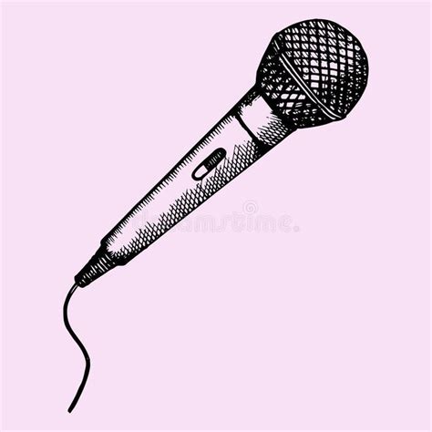 Photo About Microphone For Karaoke Doodle Style Sketch Illustration