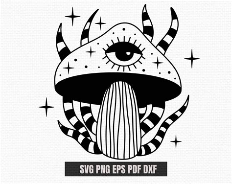 Mushroom Svg Mystical Mushroom Svg Magic Svg Esoteric Etsy