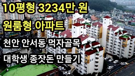 충남 천안 아파트 경매 10평형 원룸 3234만 원 동남구 안서동 먹자골목 동보아파트 월세 아껴서 종잣돈 만들기 상명대천안캠퍼스