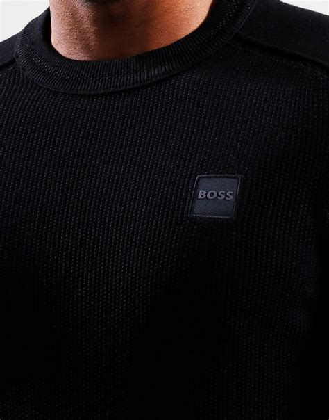 Boss Kesom Crew Knit Black Terraces Menswear