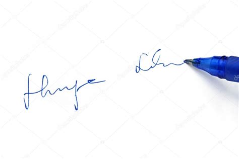 Signature and blue pen. concept of signing a business contract Stock Photo by ©chrupka 31229075