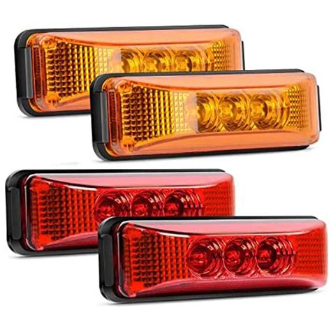 4x Amber Red 3led Side Marker Lights Rv Truck Trailer Clearance Light Waterproof Ebay