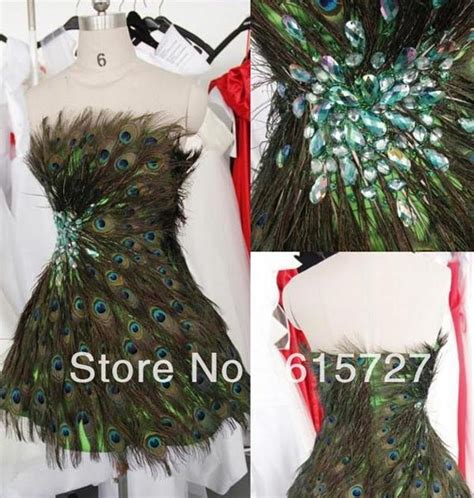 Peacock Feather Beaded Cocktail Dress By Custom Formal Dresses Peacock