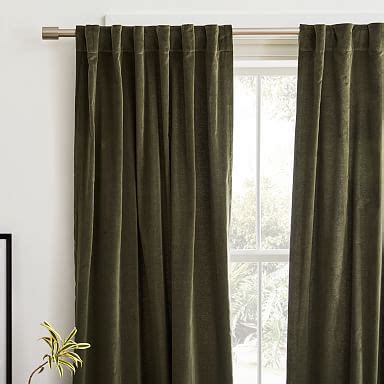 Worn Velvet Curtain Tarragon West Elm Extra Long Curtains Dark