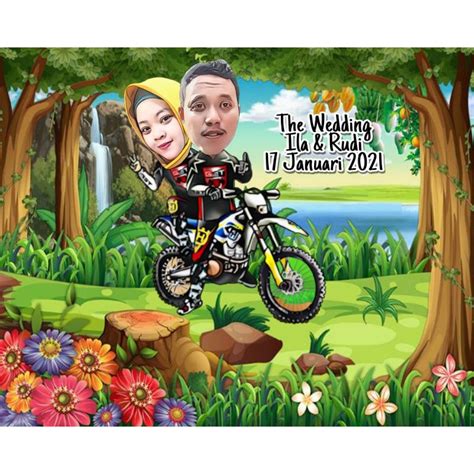 Jual Karikatur Couple Karikatur Pasangan Edit Foto Karikatur Kado Pacar