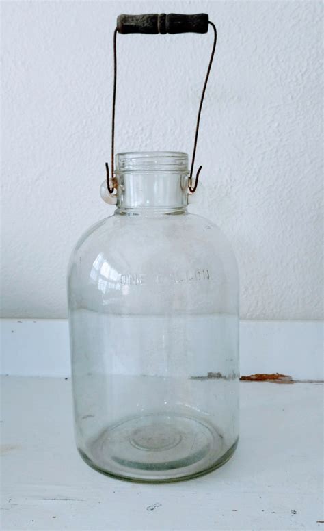 Vintage 1920s Clear Glass One Gallon Canning Jar