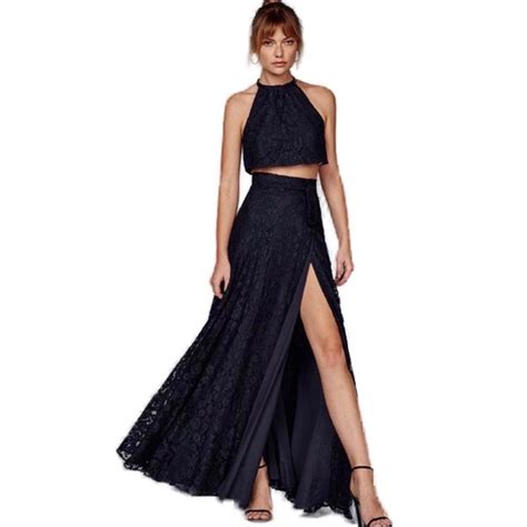 Reformation Skirts New Reformation Navy Lace Crop Top Wrap Skirt