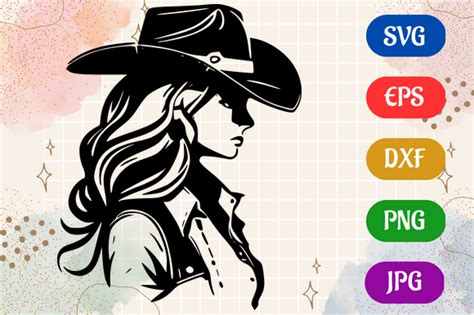 Cowgirl Silhouette Svg Eps Dxf Vector Graphic By Creative Oasis