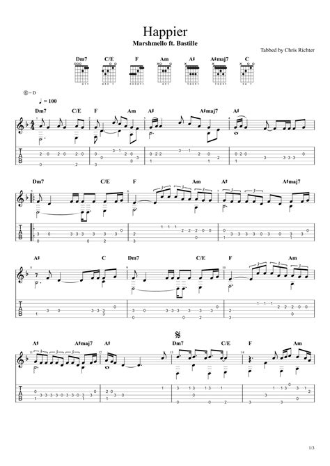 Happier Arr Chris Richter Sheet Music Marshmello Bastille Solo