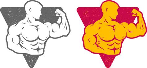 Bodybuilding emblems set Royalty Free Vector Image