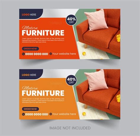 Premium Vector Vector Furniture Sale Banner Template With Photo