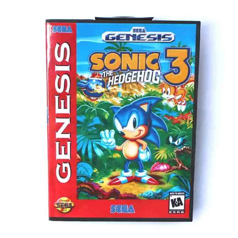 Sonic The Hedgehog 3 Game Cartridge 16 Bit MD Game Card With Retail Box