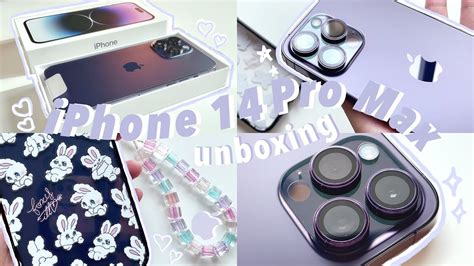 Iphone 14 Pro Max Deep Purple💜aesthetic Unboxing Set Up And Accessories