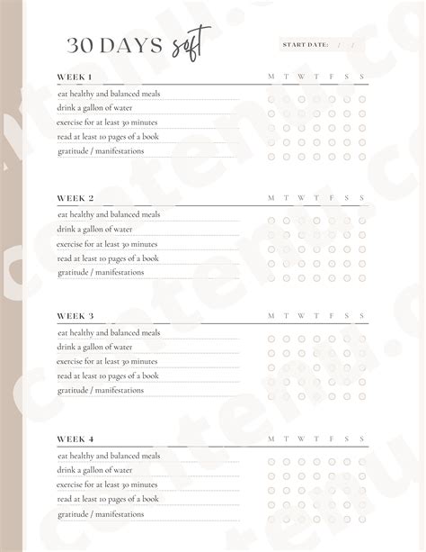 30 Days Soft Challenge, Fitness Challenge, Fitness Tracker, 75 Hard