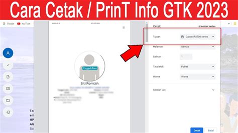 Cara Cetak Atau Print Info Gtk Terbaru Youtube