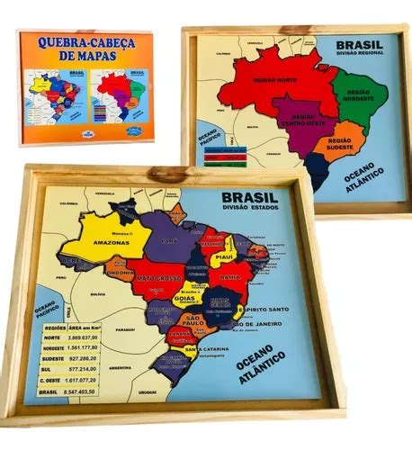 Quebra Cabeça Do Mapa Do Brasil Estados Capitais Escolar