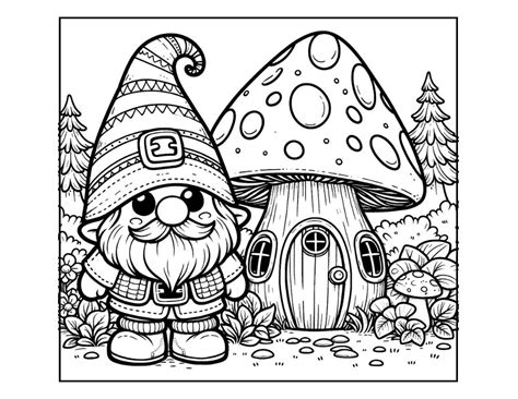 Free Gnome Coloring Pages For Kids