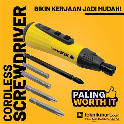 Jual Tip Top Fix 4 2 Volt Cordless Screwdiver Obeng Baterai Di Lapak