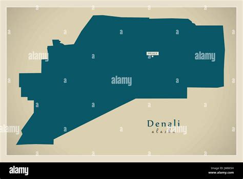 Modern Map Denali Alaska County Usa Illustration Stock Vector Image And Art Alamy