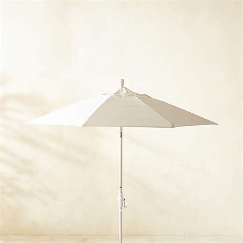 Pagoda Round Black And Natural White Stripe Outdoor Umbrella With White