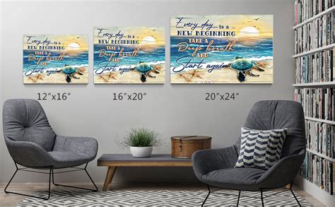 Drawpro Sea Turtle Wall Art Turtle Inspirational Canvas