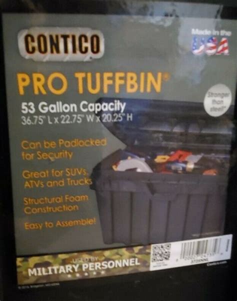 Contico 53 Gallon Black Plastic Storage Trunk Container Box