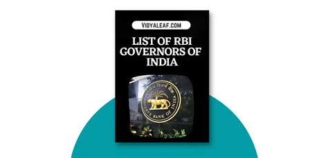 List Of Rbi Governors Of India Pdf From 1935 To 2023 Vidyaleaf