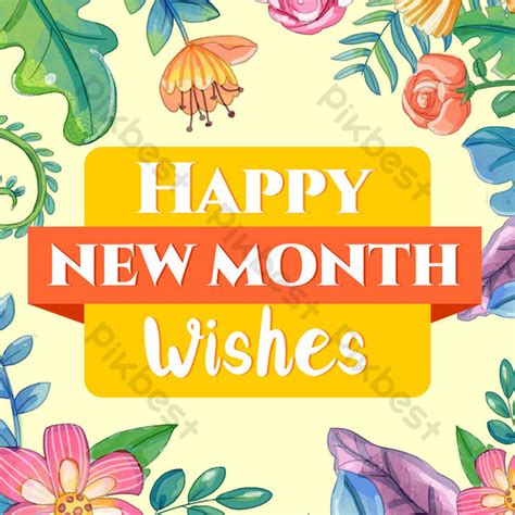 Happy New Month Flyer Moon Wishes Template Png Images Png Free