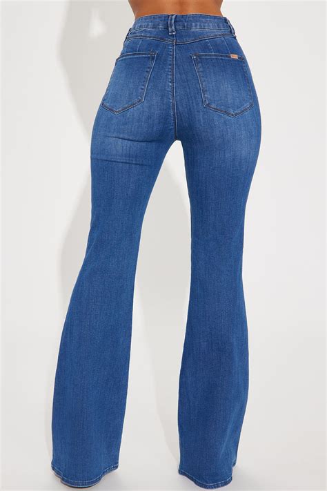 Had A Good Run Booty Lifting Stretch Flare Jeans Medium Wash